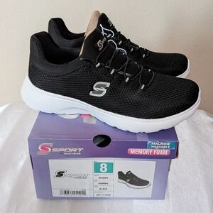 New Skechers S Sport Women's Rummie Pull-On Sneakers Shoes Black Size 8